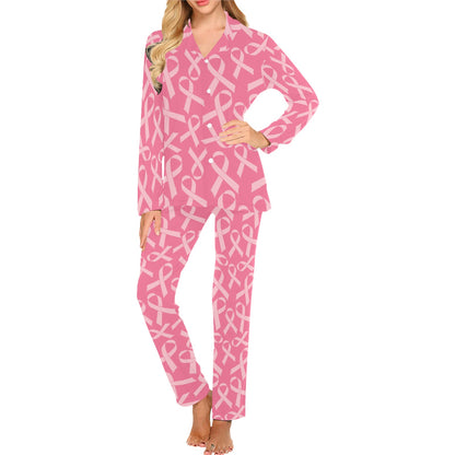 Breast Cancer Awareness Themed Women's Long Pajama Set