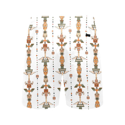 Totem Print Design LKS302 Men's Swim Trunks Beach Shorts