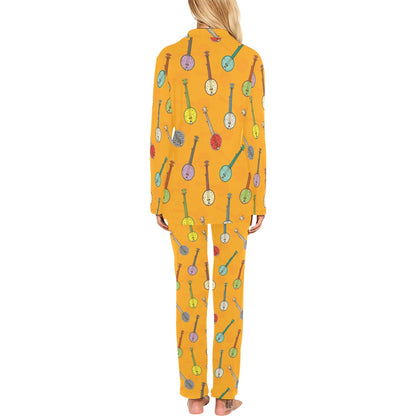 Banjo Pattern Print Design 02 Women's Long Pajama Set