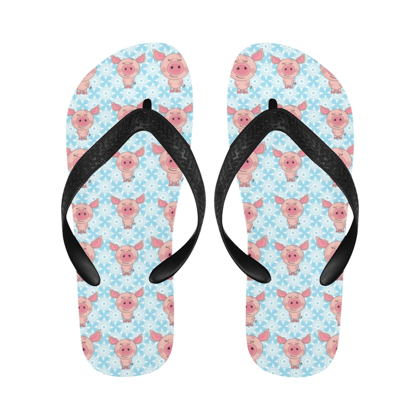 Pig Print Design LKS402 Flip Flops