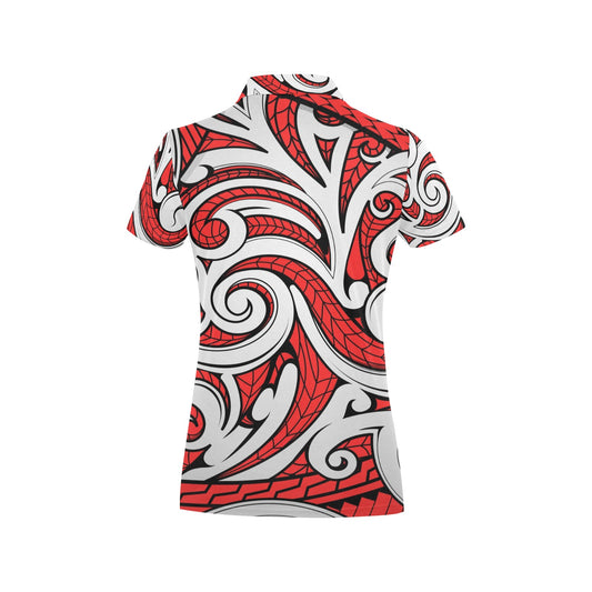 Maori Polynesian Themed Design Print Women's Polo Shirt