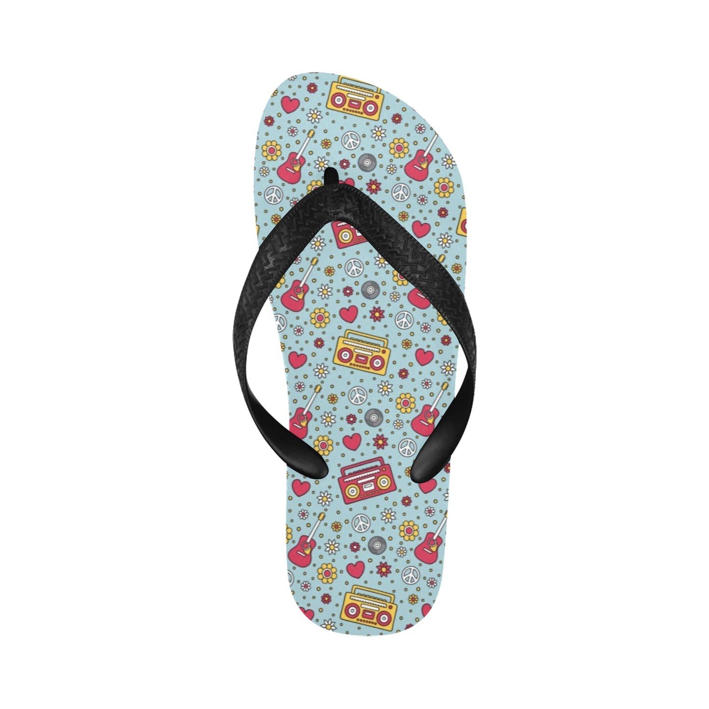 Hippie Print Design LKS307 Flip Flops