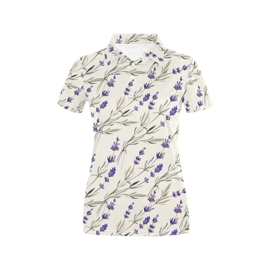 Lavender Pattern Print Design 01 Women's Polo Shirt