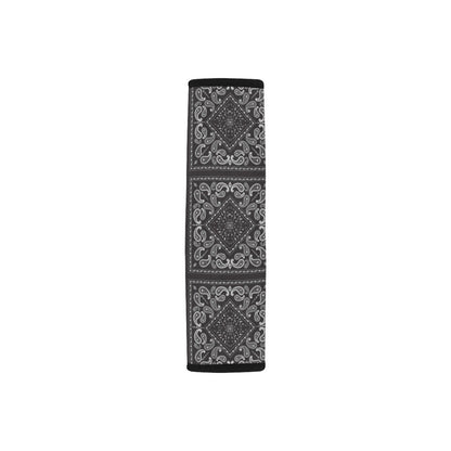 Bandana Black White Print Design LKS302 Car Seat Belt Cover