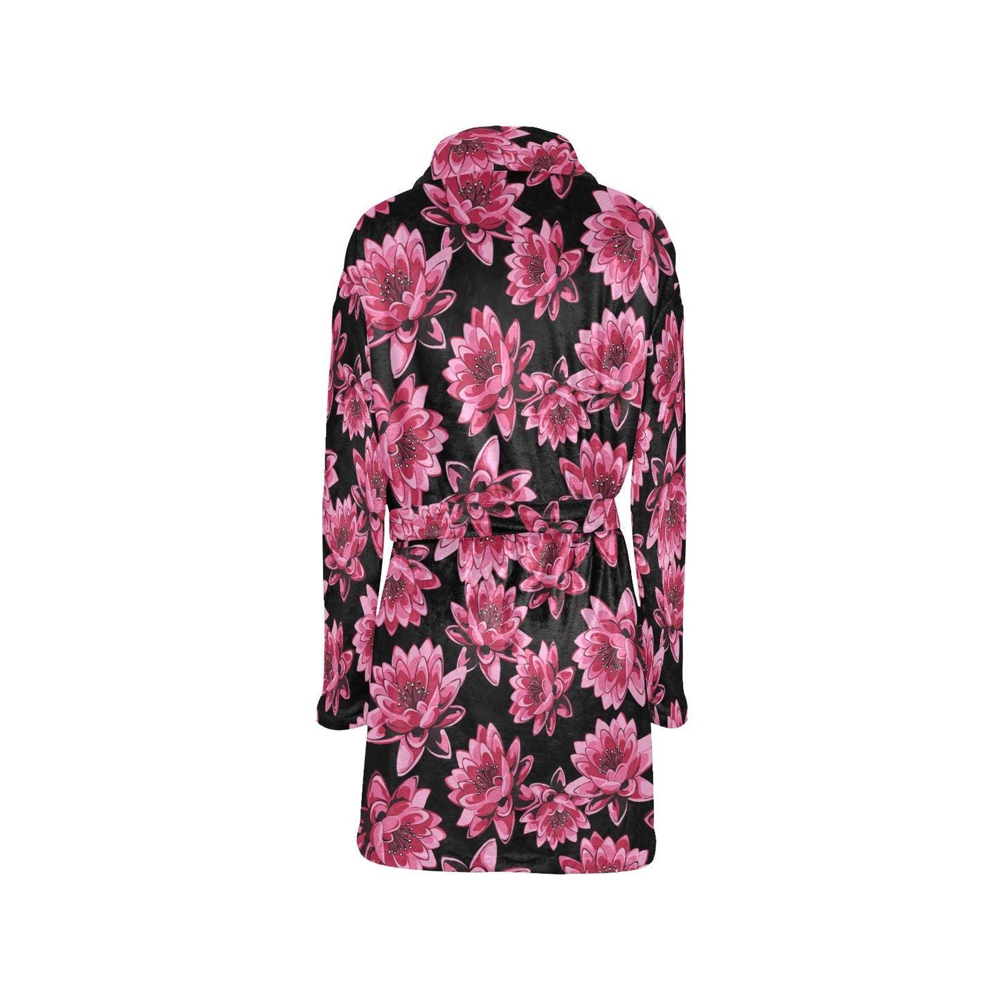 Lotus Pattern Print Design 03 Women's Fleece Robe