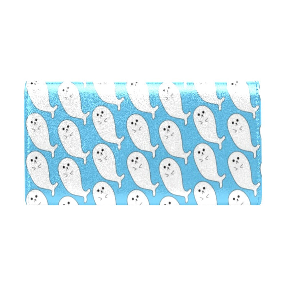 Sea Lion Print Design LKS402 Women's Trifold Wallet