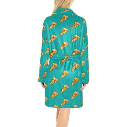 Pizza Pattern Print Design A03 Women's Fleece Robe