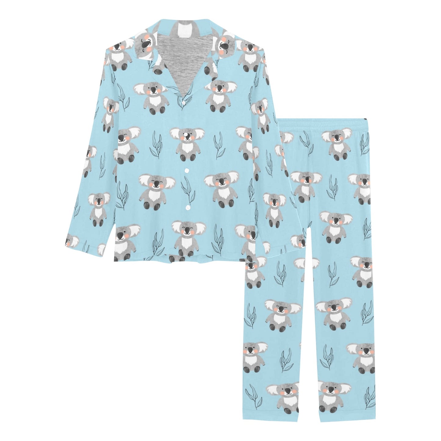 Koala Pattern Print Design 01 Women's Long Pajama Set
