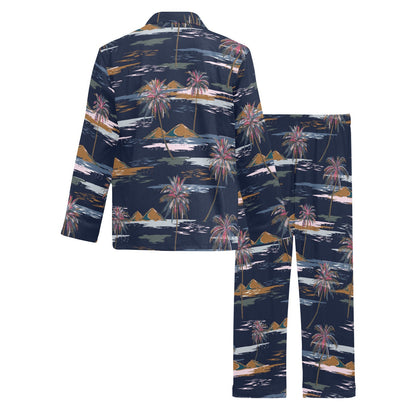Pacific island Pattern Print Design A06 Men's Long Pajama Set