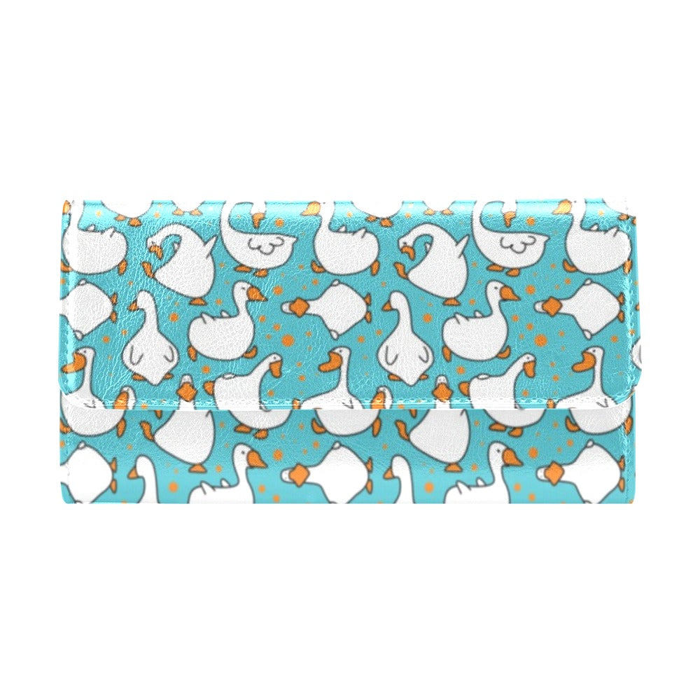 Goose Print Design LKS403 Women's Trifold Wallet
