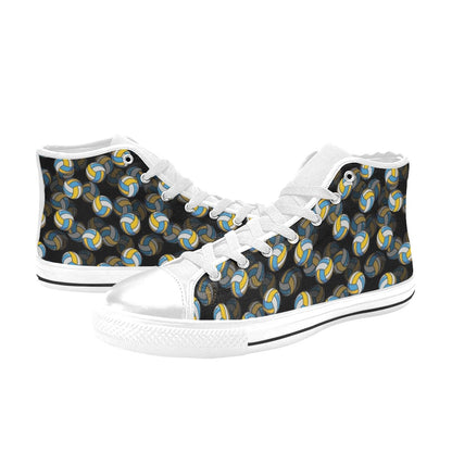 Volleyball Print Design LKS302 Men's High Top Canvas Shoes