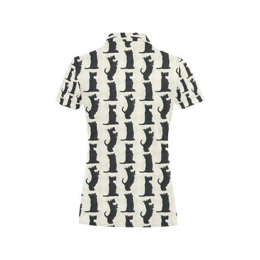 Scottish Terriers Print Design LKS309 Women's Polo Shirt