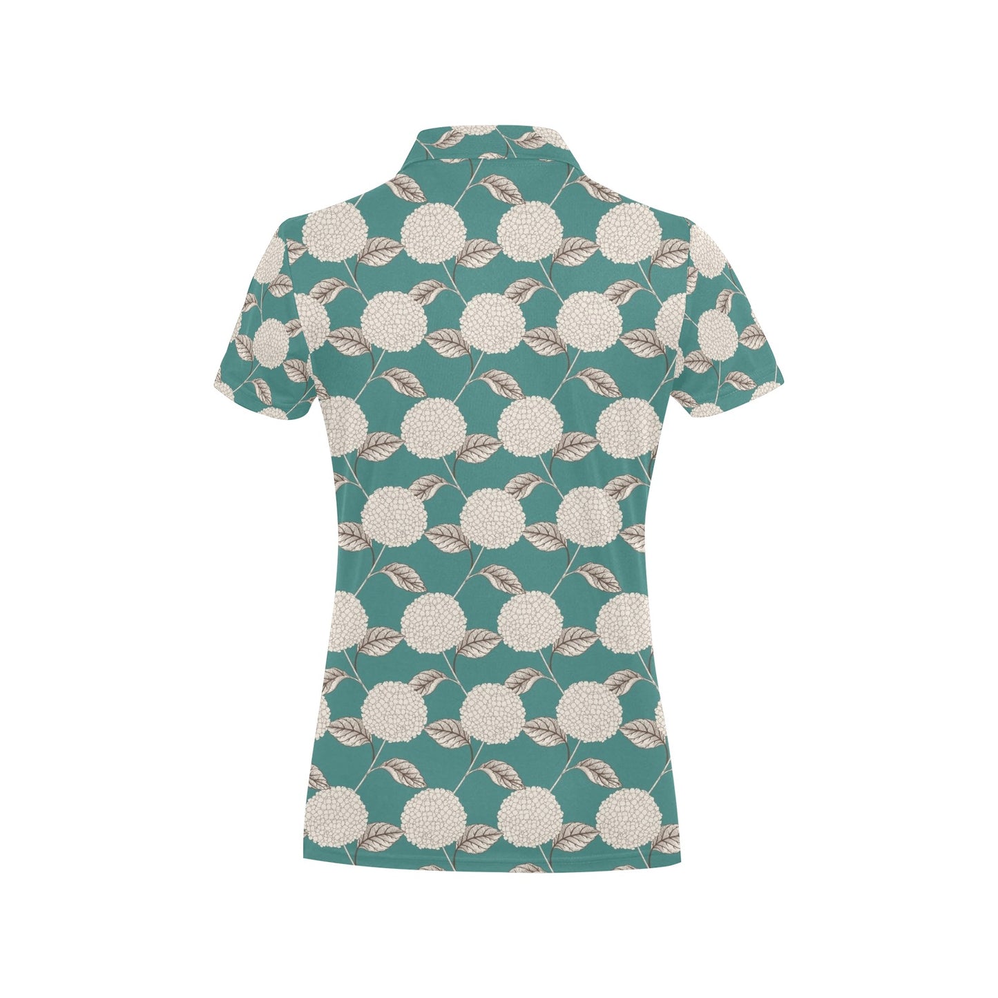 Hydrangea Pattern Print Design HD03 Women's Polo Shirt