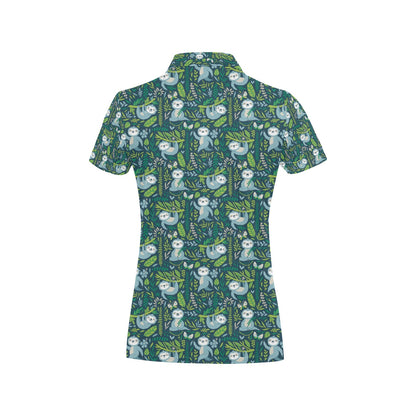 Sloth Print Design LKS304 Women's Polo Shirt