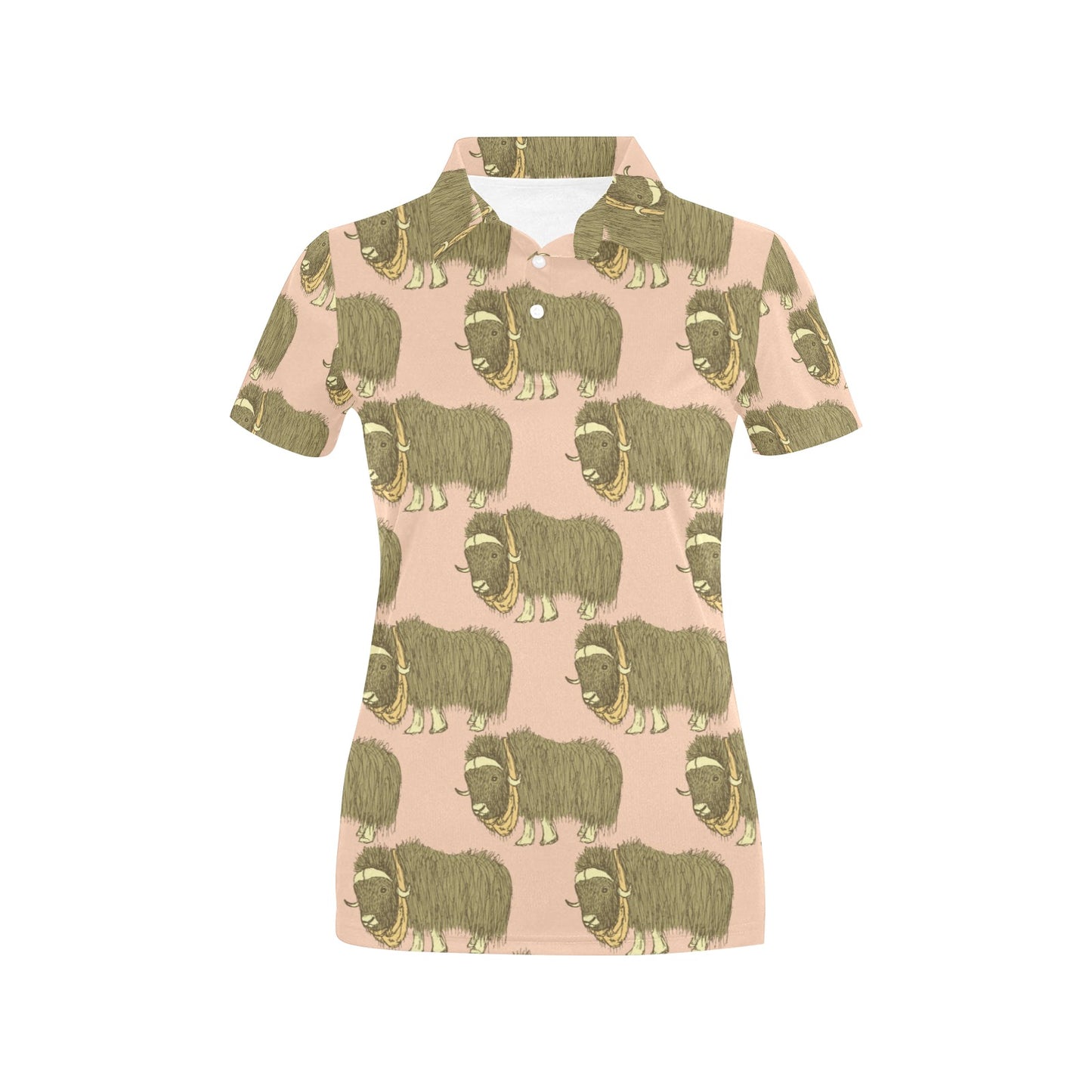 Yak Pattern Print Design 01 Women's Polo Shirt