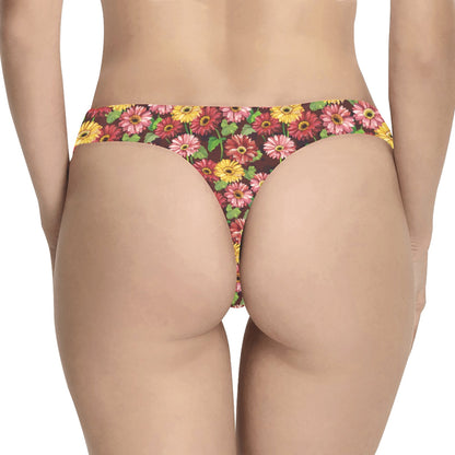 Daisy Gerbera Print Pattern Women's Thongs