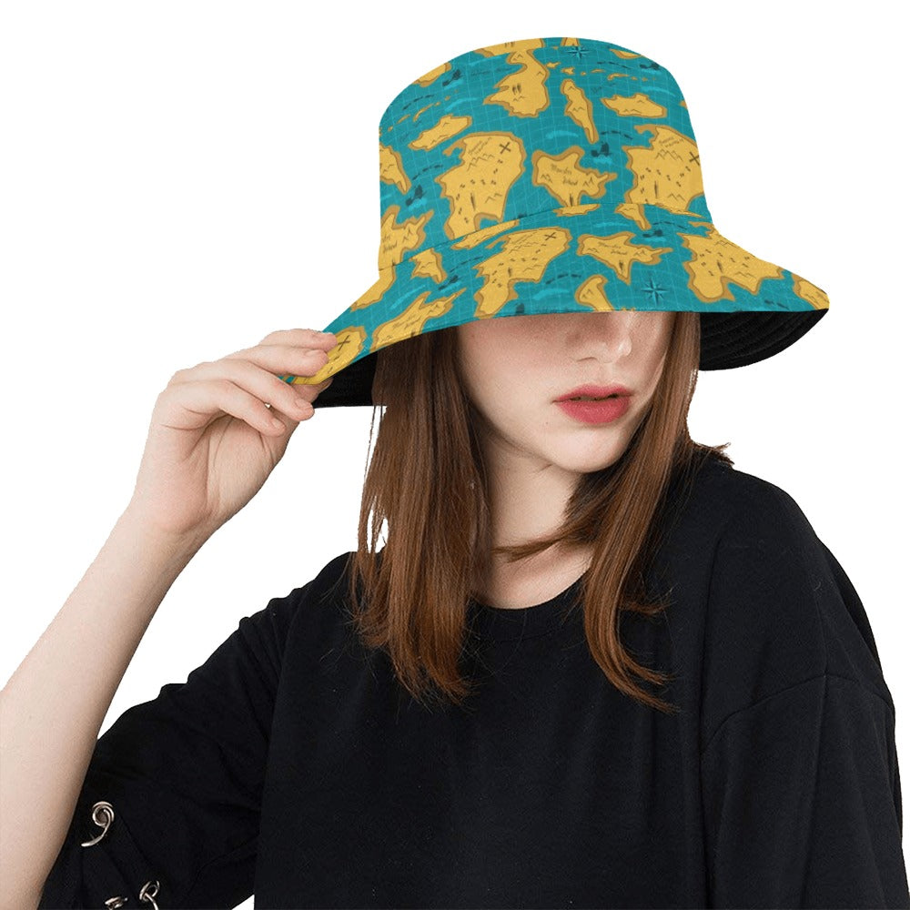 World Map Print Design LKS301 Unisex Bucket Hat