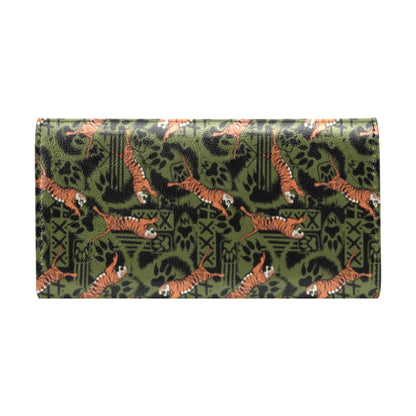 Tiger Pattern Print Design LKS303 Women's Trifold Wallet