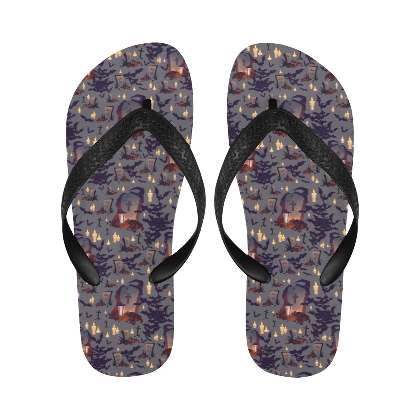 Creepy Graveyard Print Design LKS301 Flip Flops