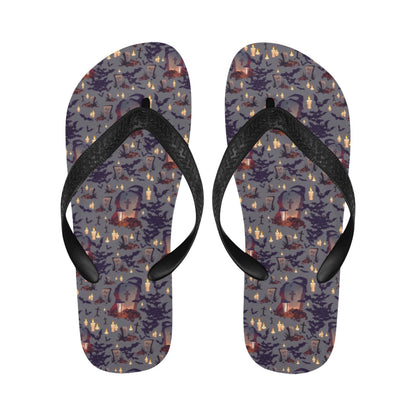 Creepy Graveyard Print Design LKS301 Flip Flops