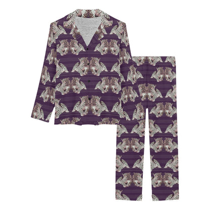 Leopard Pattern Print Design 01 Women's Long Pajama Set