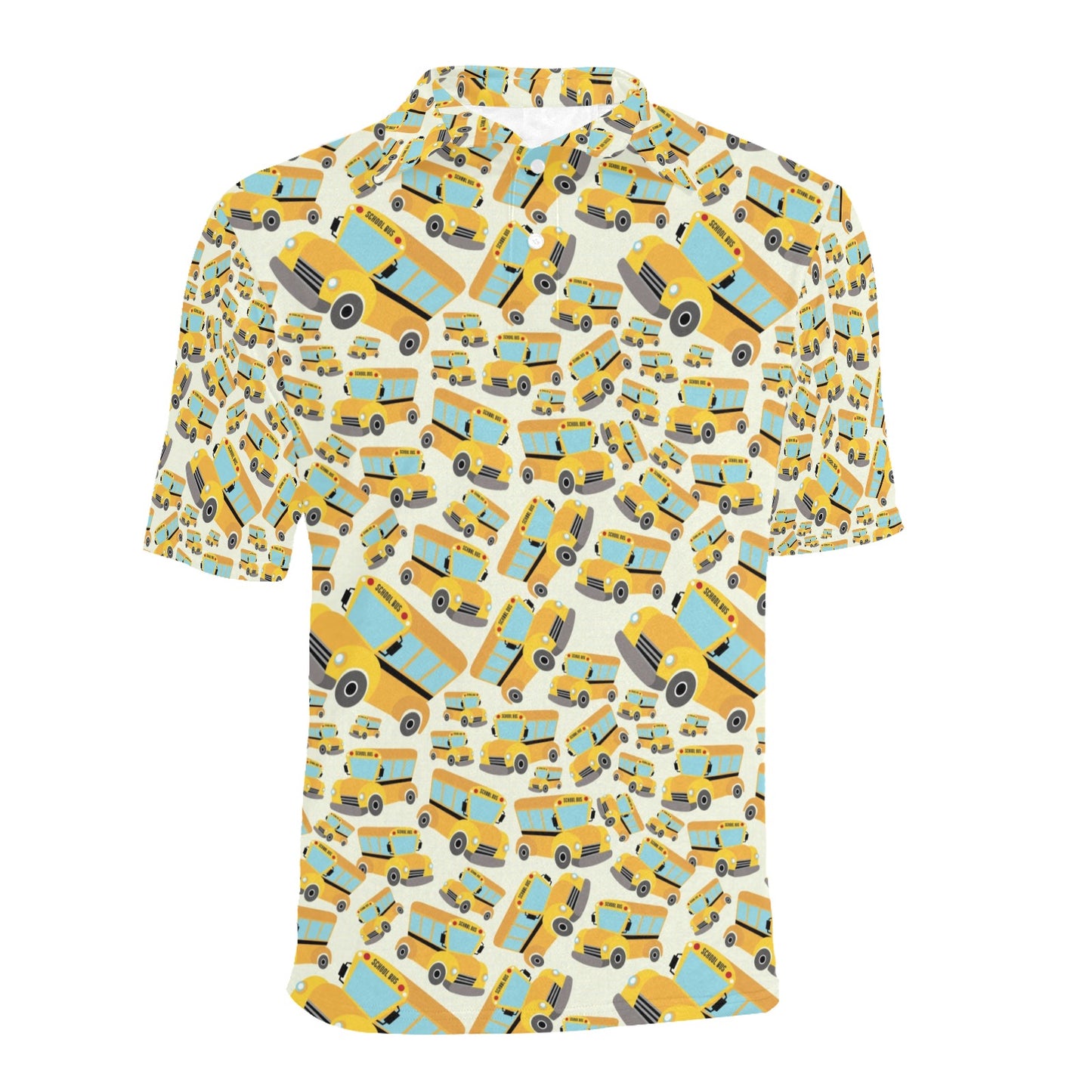 School Bus Print Design LKS301 Men Polo Shirt