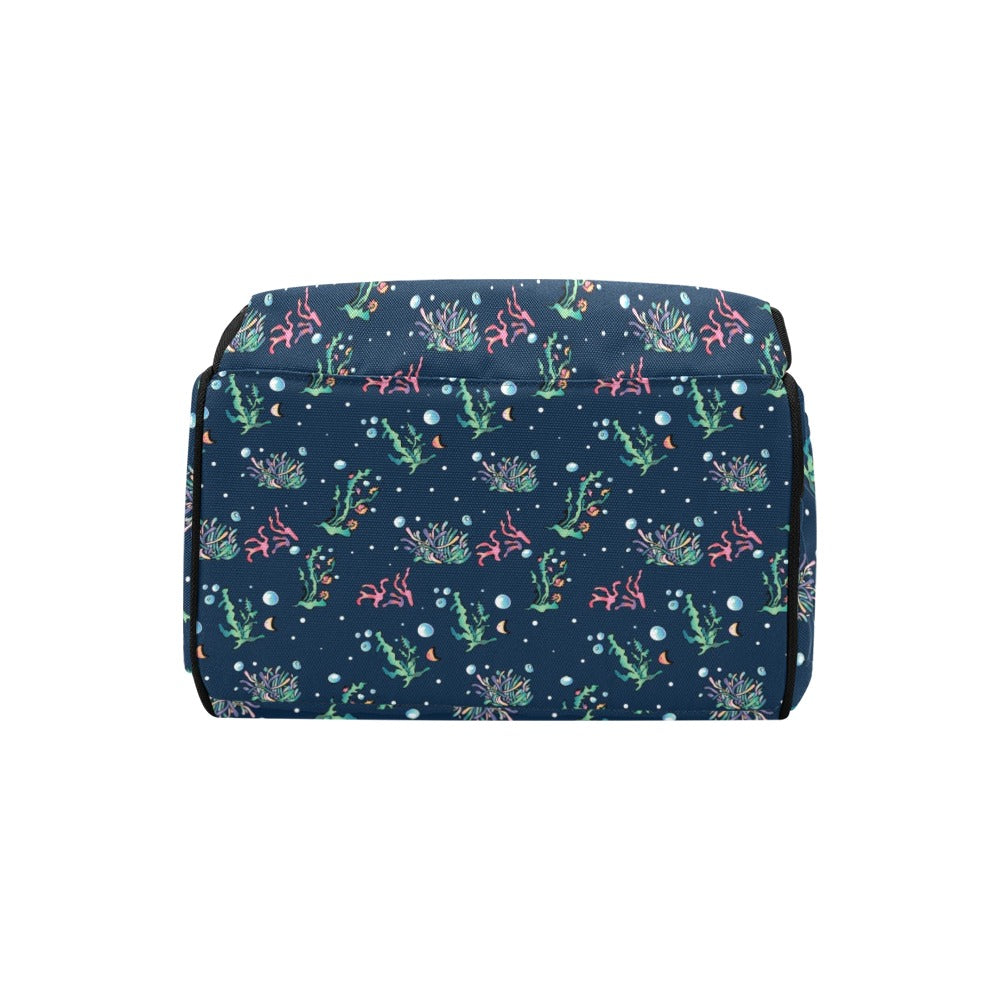 Seaweed Print Design LKS306 Diaper Bag Backpack