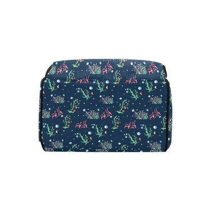 Seaweed Print Design LKS306 Diaper Bag Backpack