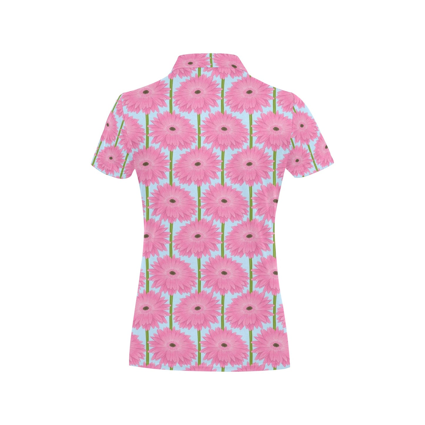 Gerberas Pattern Print Design GB01 Women's Polo Shirt