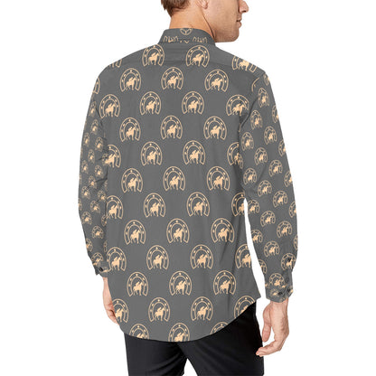 Horseshoe Print Design LKS306 Men's Long Sleeve Dress Shirt