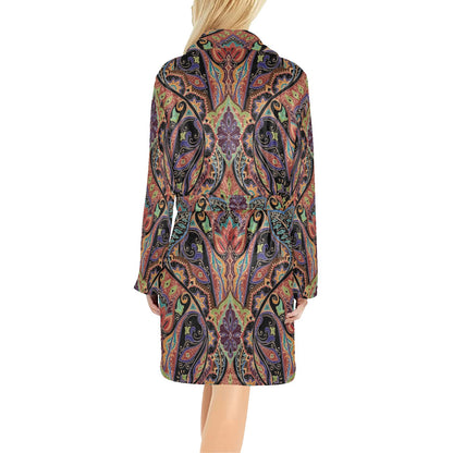 Bohemian Pattern Print Design 06 Women's Fleece Robe