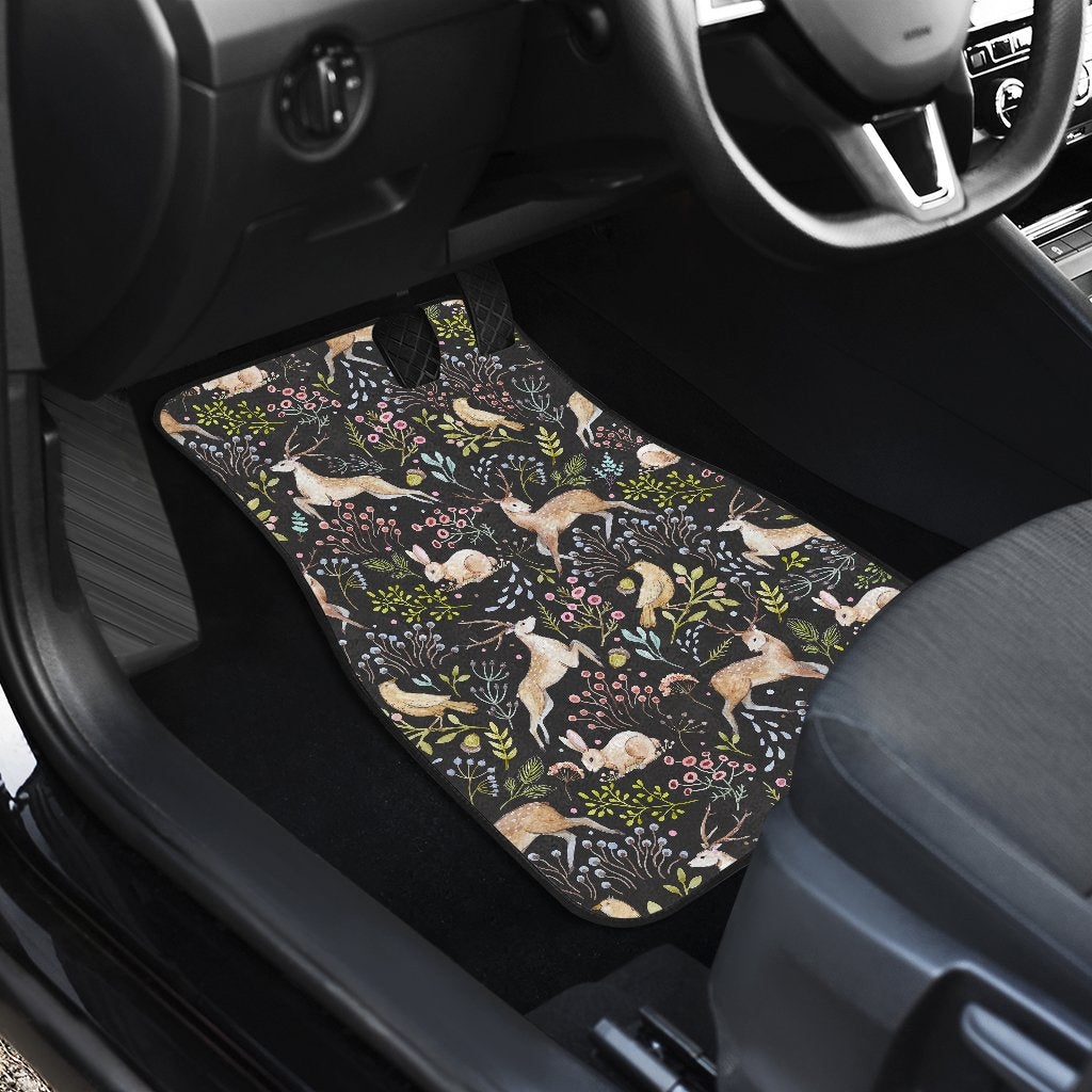 Deer Floral Jungle Car Floor Mats