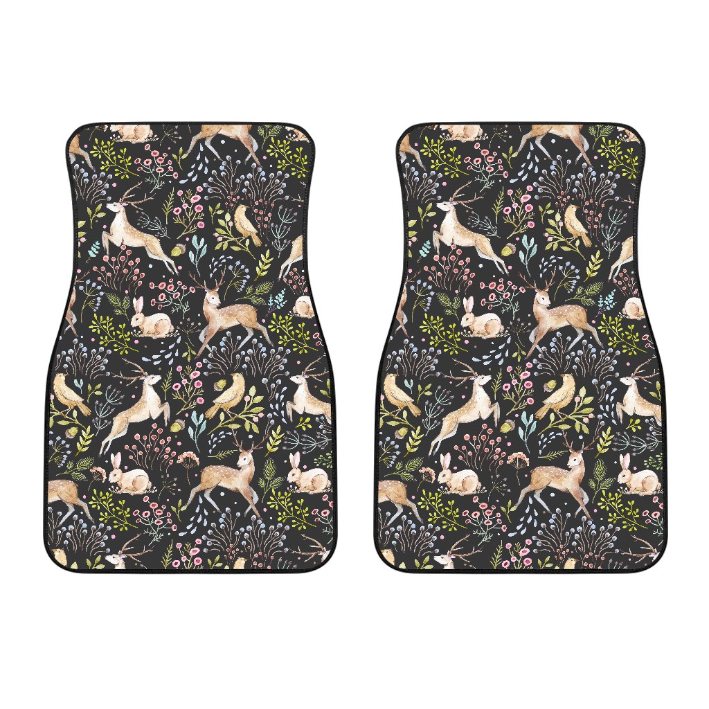 Deer Floral Jungle Car Floor Mats