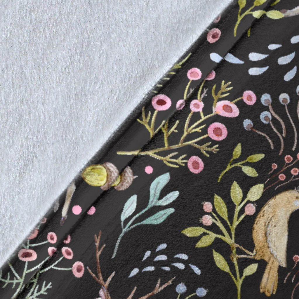 Deer Floral Jungle Fleece Blanket