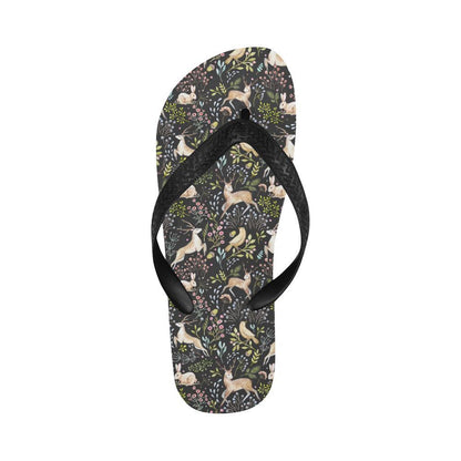 Deer Floral Jungle Flip Flops-JTAMIGO.COM