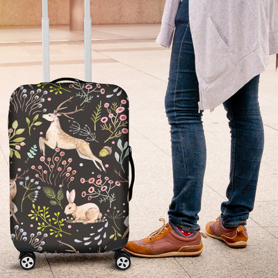 Deer Floral Jungle Luggage Cover Protector