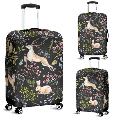 Deer Floral Jungle Luggage Cover Protector