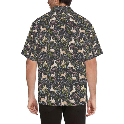 Deer Floral Jungle Men Aloha Hawaiian Shirt