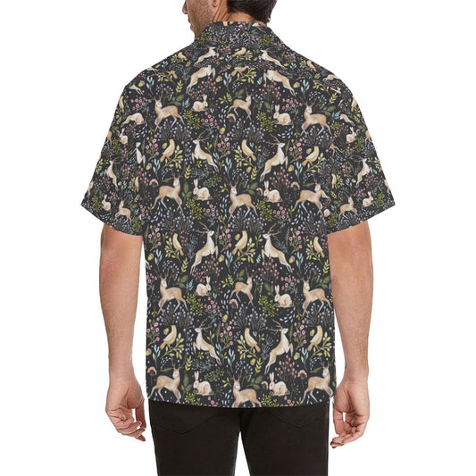 Deer Floral Jungle Men Aloha Hawaiian Shirt