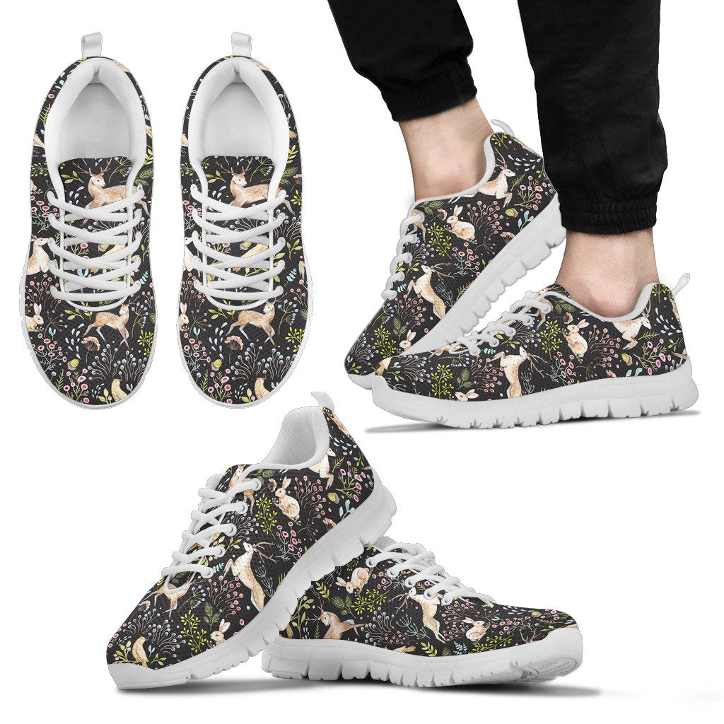 Deer Floral Jungle Men Sneakers Shoes