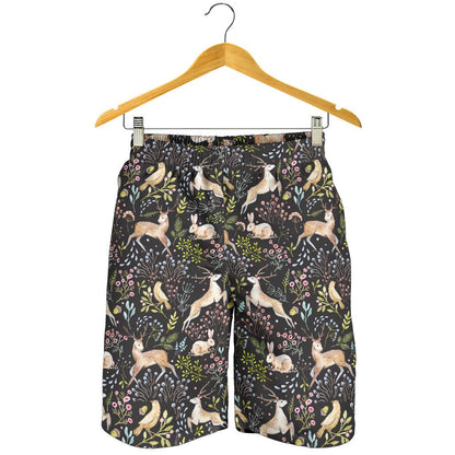 Deer Floral Jungle Mens Shorts-JTAMIGO.COM