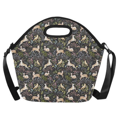 Deer Floral Jungle Neoprene Lunch Bag (Model 1669)(Large)-JTAMIGO.COM