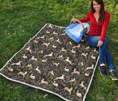 Deer Floral Jungle Premium Quilt-JTAMIGO.COM