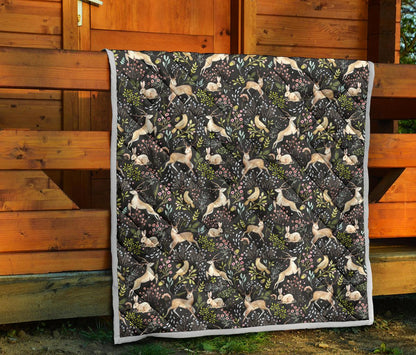 Deer Floral Jungle Premium Quilt-JTAMIGO.COM