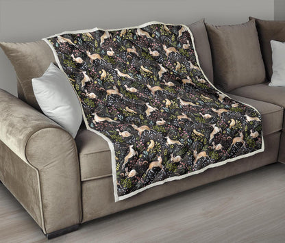 Deer Floral Jungle Premium Quilt-JTAMIGO.COM