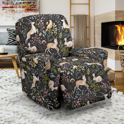 Deer Floral Jungle Recliner Slipcover-JTAMIGO.COM