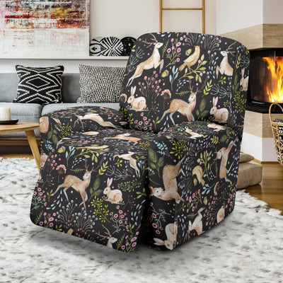 Deer Floral Jungle Recliner Slipcover-JTAMIGO.COM