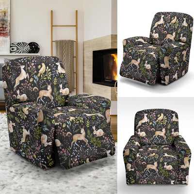 Deer Floral Jungle Recliner Slipcover-JTAMIGO.COM