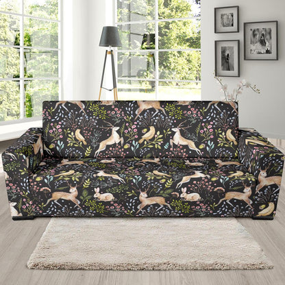 Deer Floral Jungle Sofa Slipcover-JTAMIGO.COM