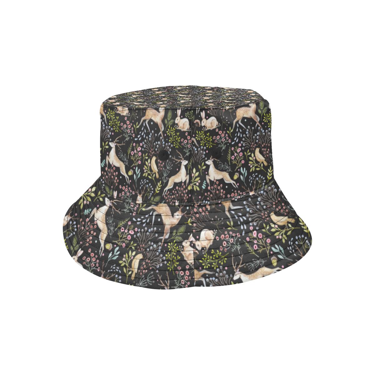 Deer Floral Jungle Unisex Bucket Hat